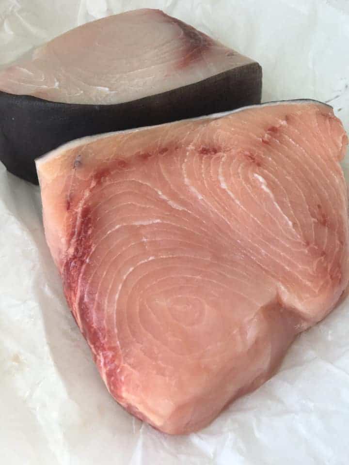 swordfish steaks ready to prepare.
