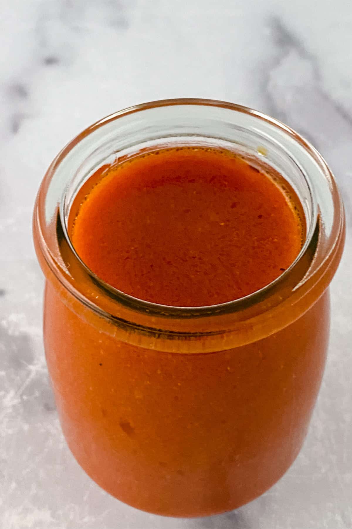 jar of homemade spicy condiment.