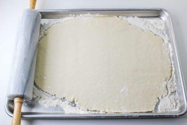 rolled out pastry dough.