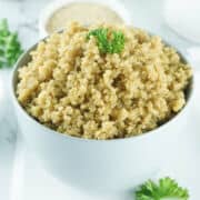 bowl of fluffy quinoa.