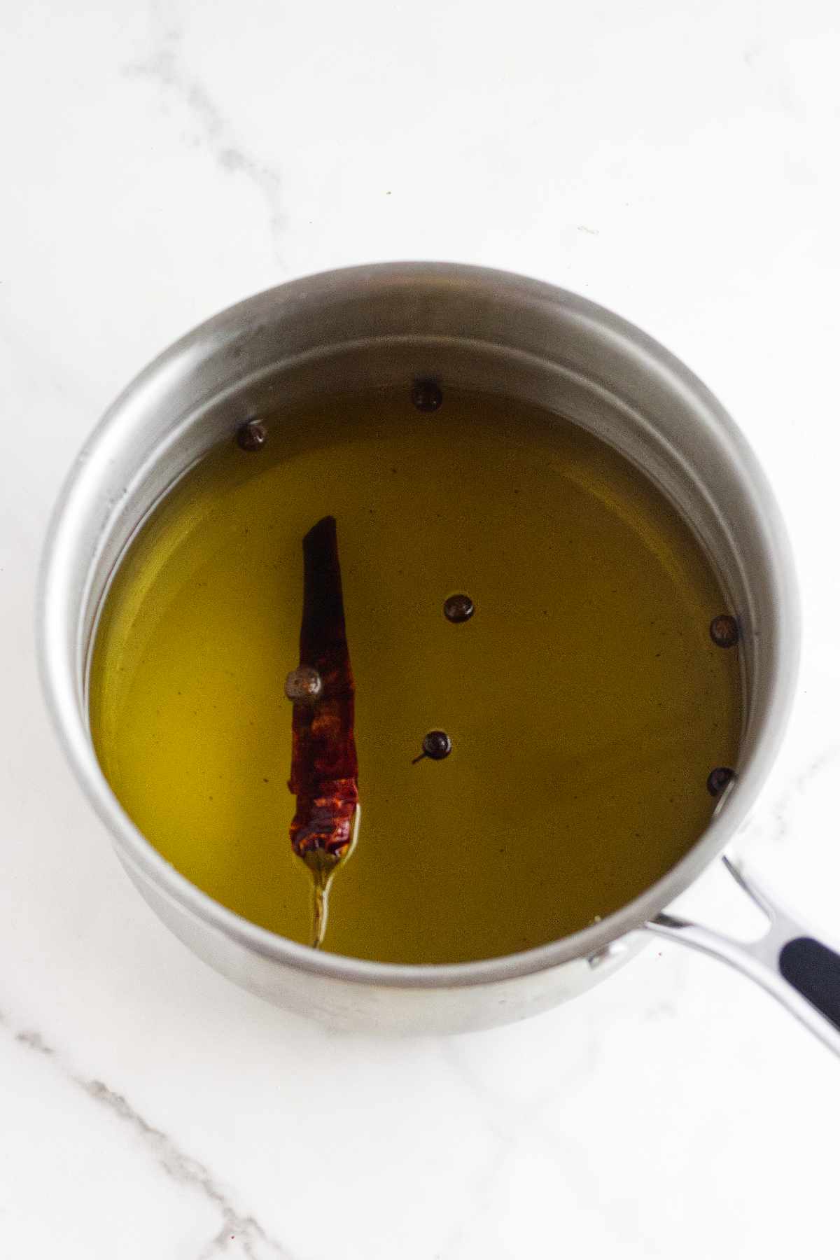 pickling brine in a sauce pan.
