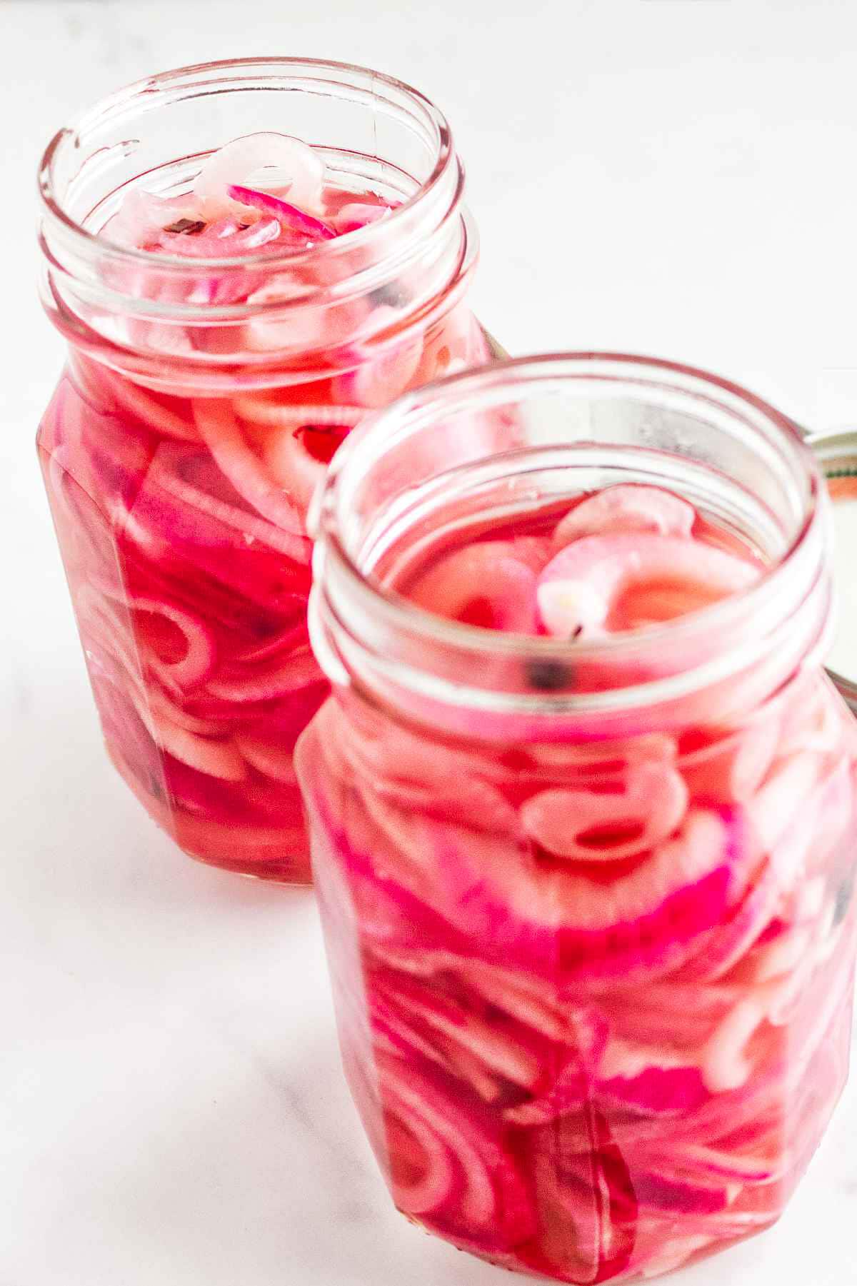 jar of pickled red onions.