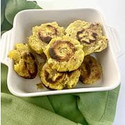 Serving of green plantains, also called tostones