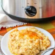 serving of cracker barrel copycat cheesy potato hashbrown casserole.
