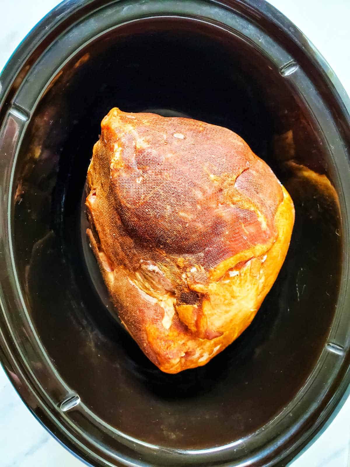 slow cooker with gammon.