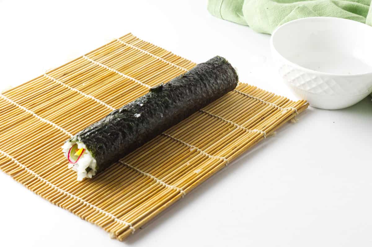 korean sushi roll in a laver sheet.