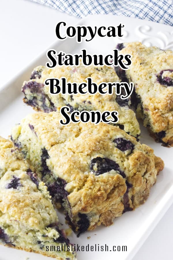 copycat Starbucks blueberry scones on a platter.