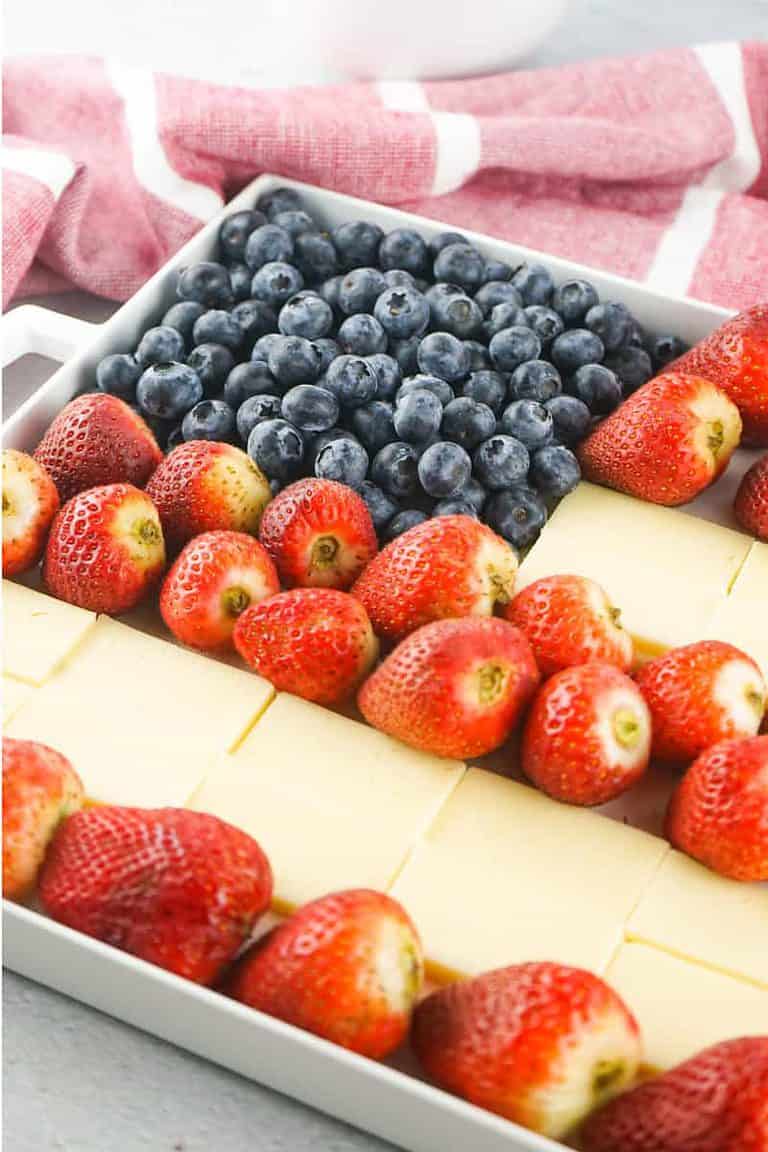 Patriotic Fruit and Cheese Platter Smells Like Delish