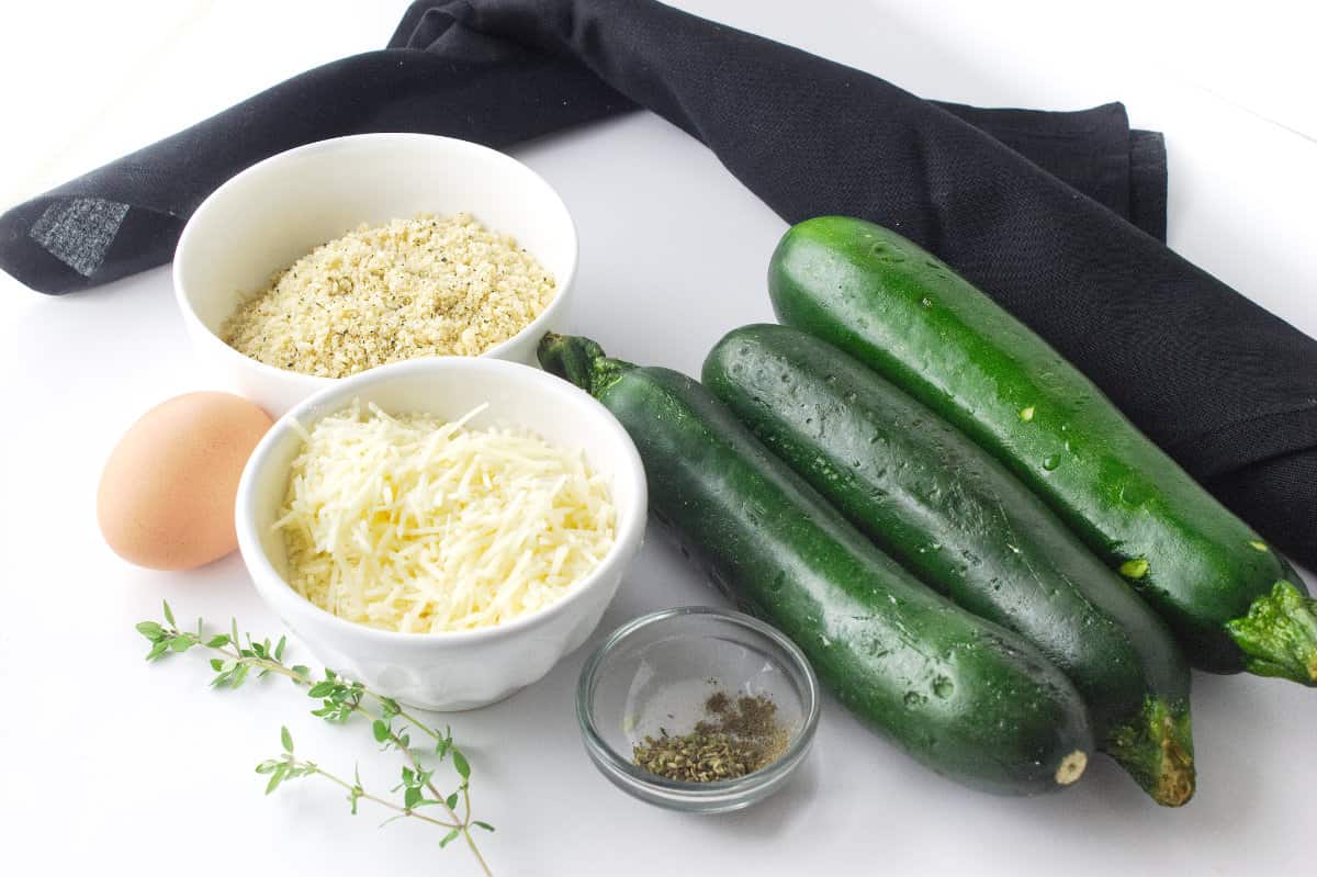 ingredients for making Air Fryer Zucchini fries.