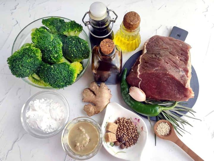 ingredients for broccoli beef stir fry.