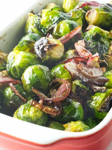 longhorn crispy brussels sprouts in a serving bowl.