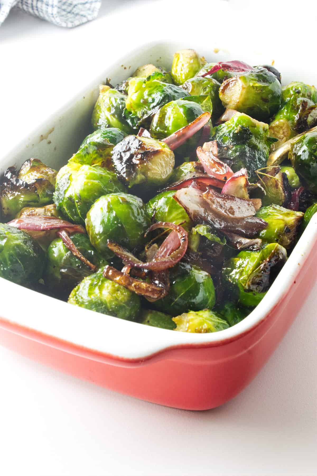 longhorn crispy brussels sprouts in a serving bowl.