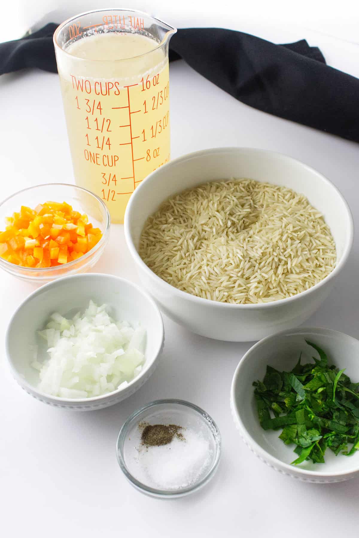 ingredients for Longhorns Rice Pilaf.
