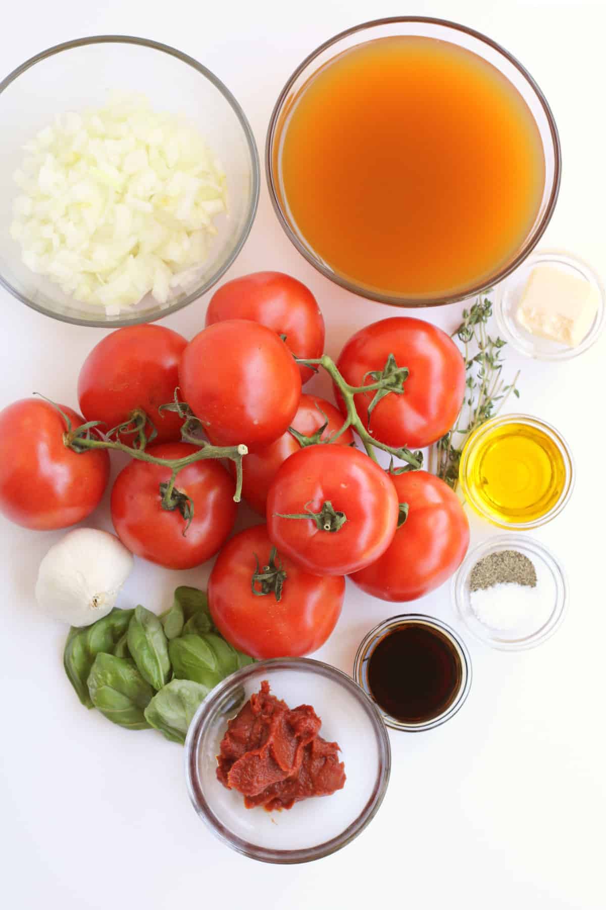ingredients for making Panera tomato soup.