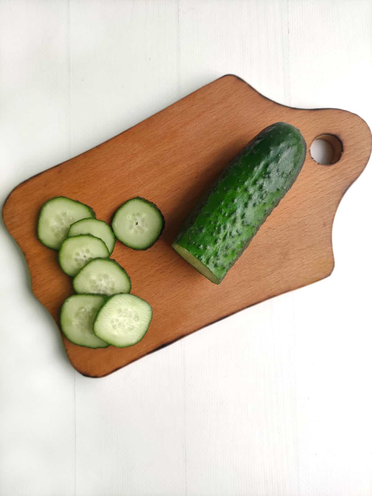 fresh cucumber slices.
