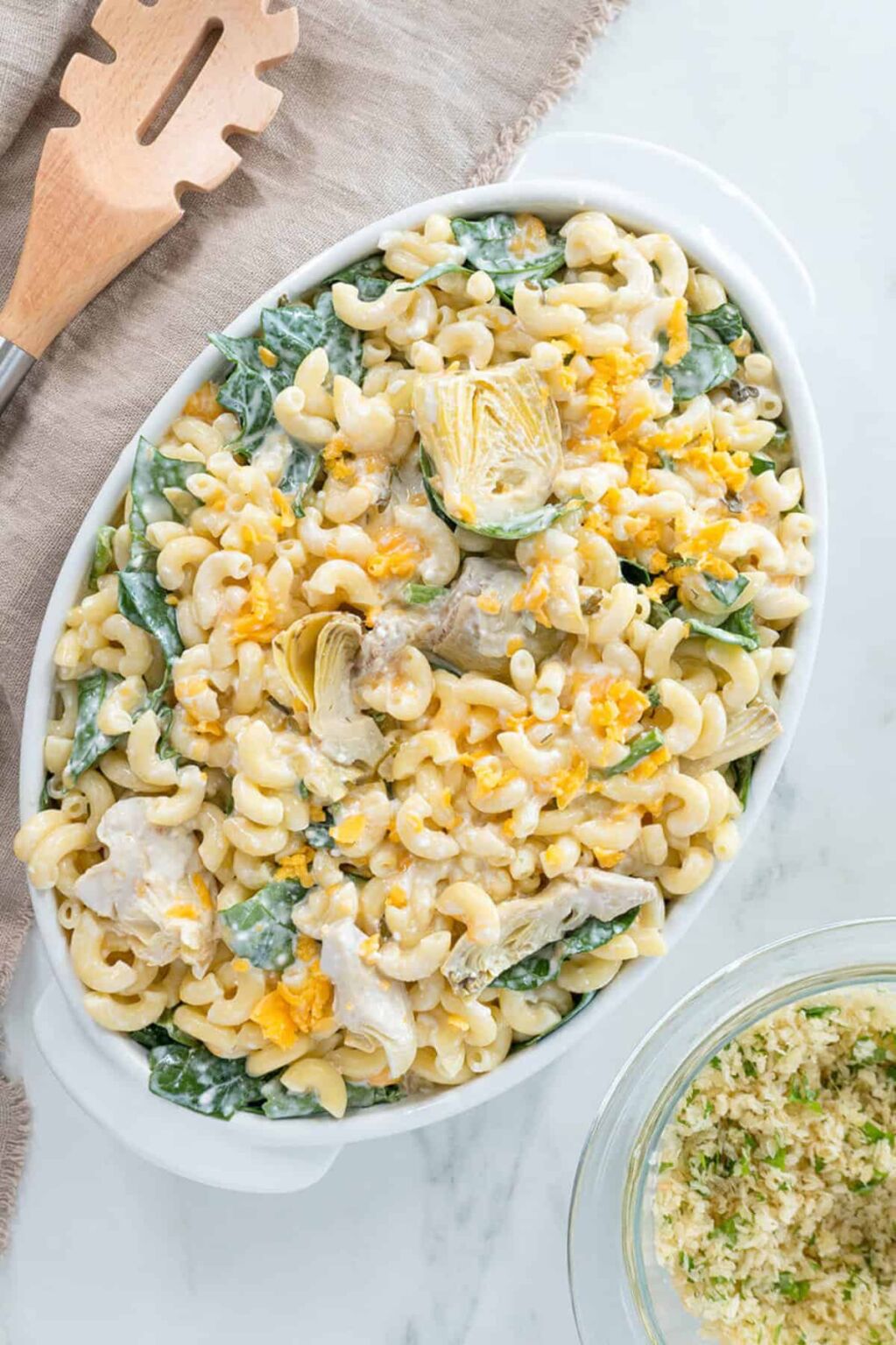 Spinach Artichoke Baked Pasta Smells Like Delish