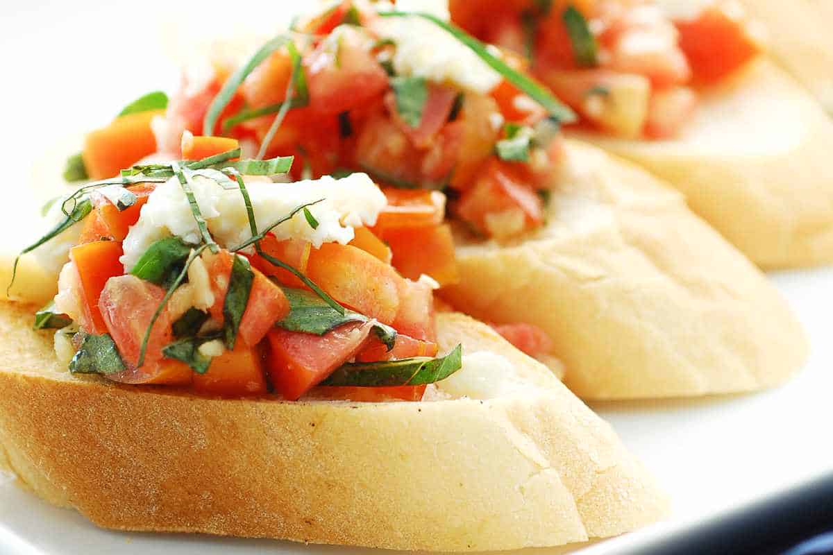 Cherry Tomato Bruschetta | Smells Like Delish