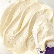 Smooth and silky cream cheese frosting made with no butter.