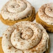 crumble style swirled pumpkin spice cookies.
