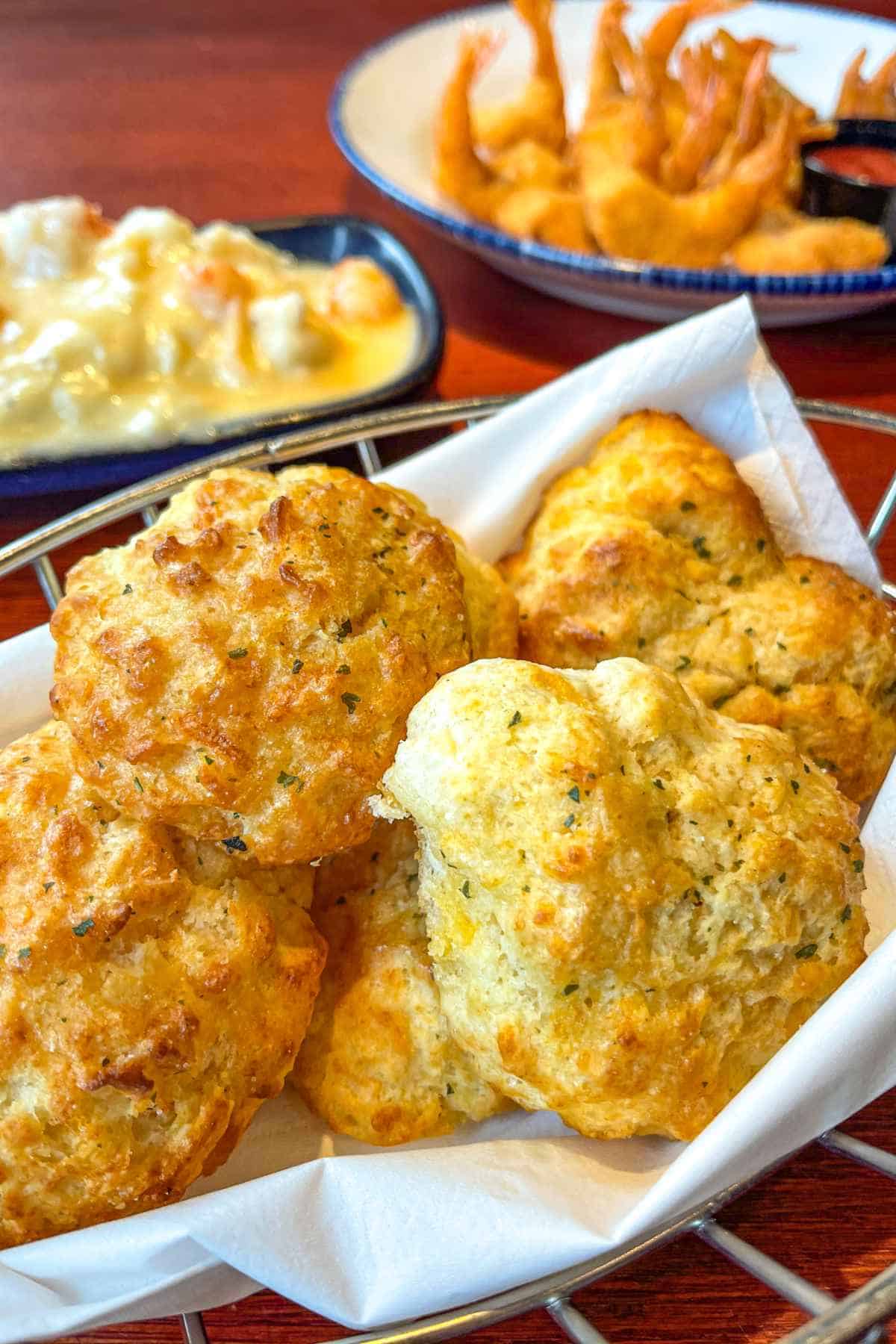A Basket of Cheddar Biscuits.