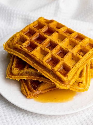 waffles on a plate.