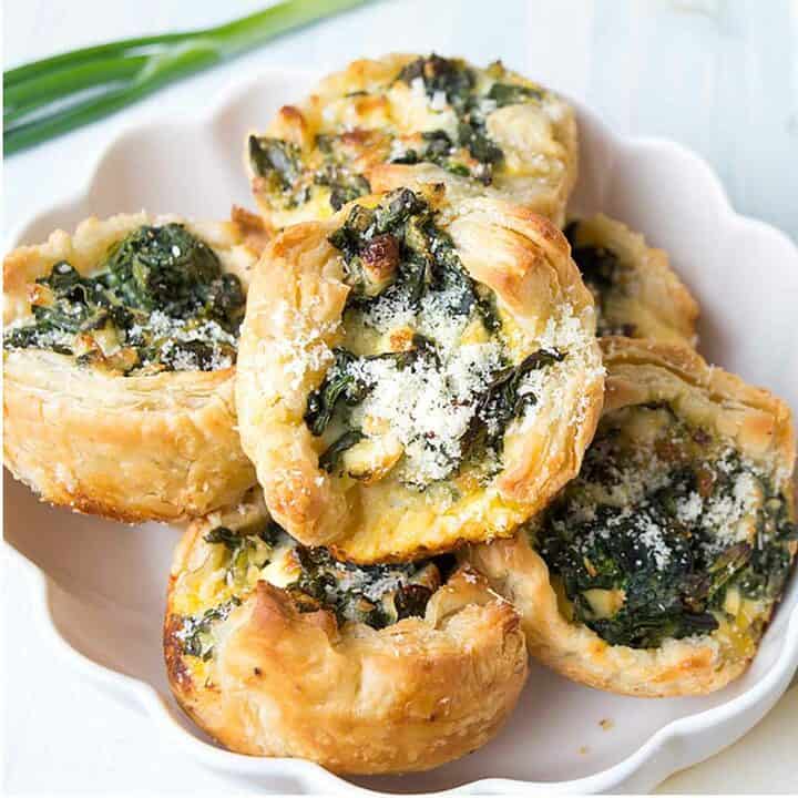 Savory Puff Pastry Tarts (Spinach Appetizers) | Smells Like Delish