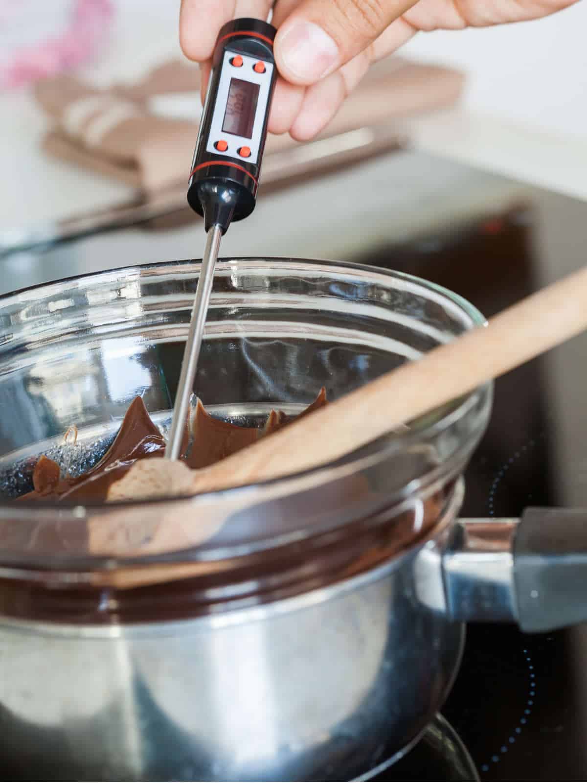 melting chocolate with a bain marie.