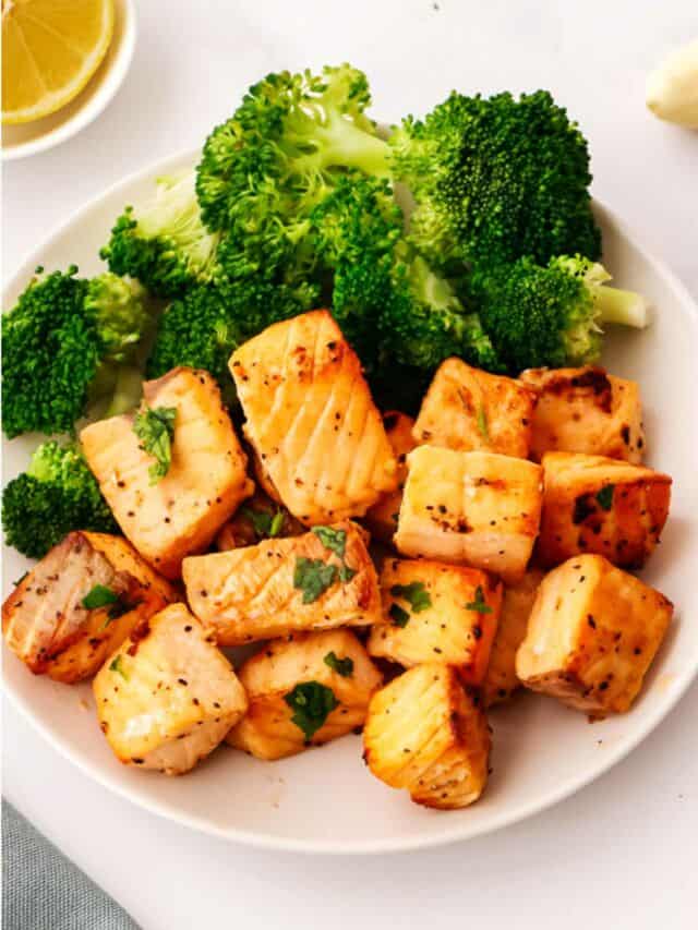 Air Fryer Salmon Bites Smells Like Delish