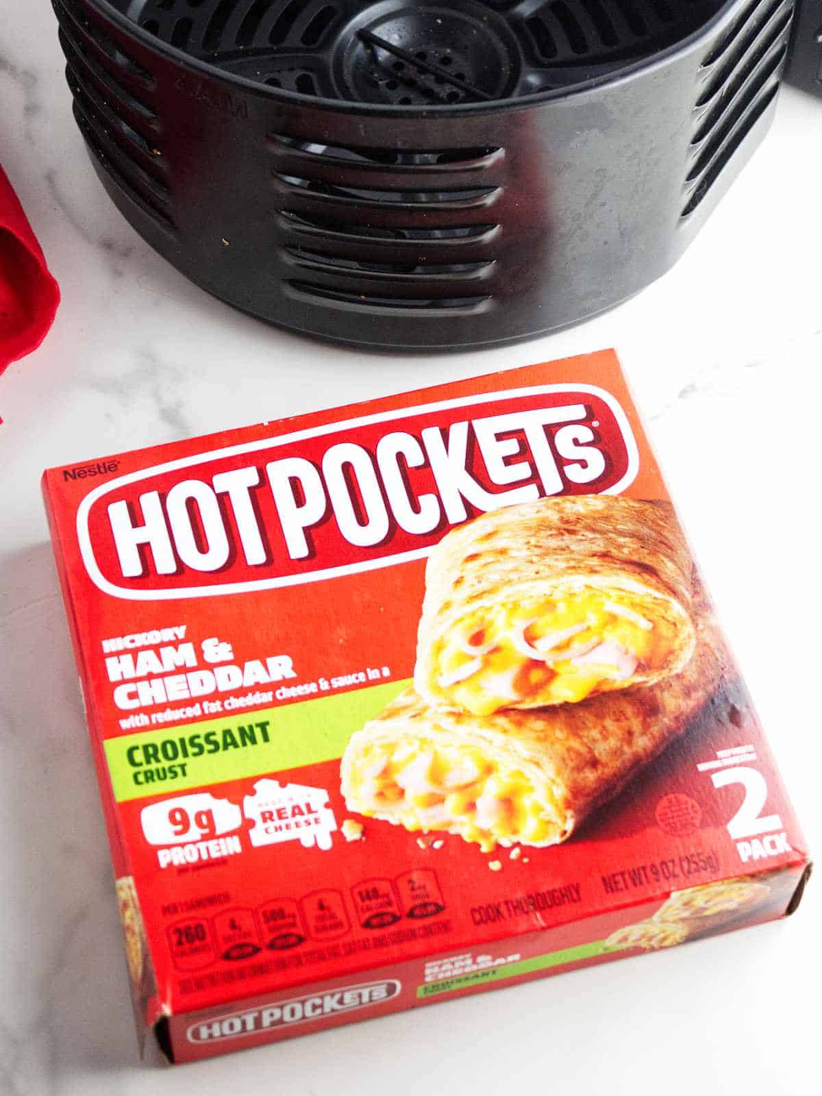 hot pocket package with air fryer.