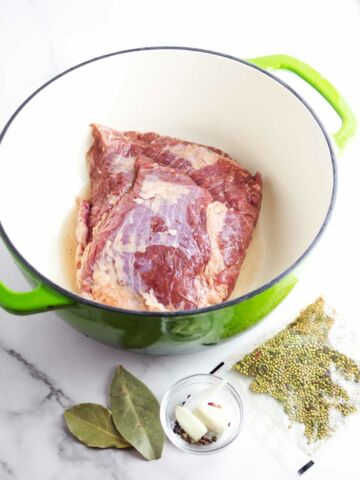 Dutch Oven Corned Beef and Cabbage | Smells Like Delish