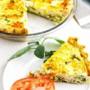 baked broccoli bacon quiche.