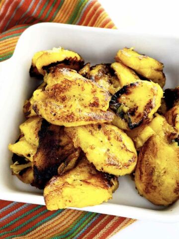 Fried Sweet Plantains in a serving dish.