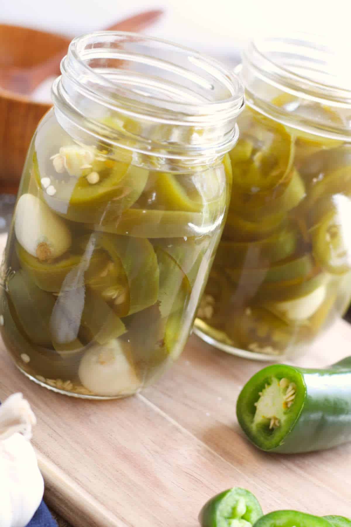 pickled jalapenos on quesadillas with chopped cilantro.