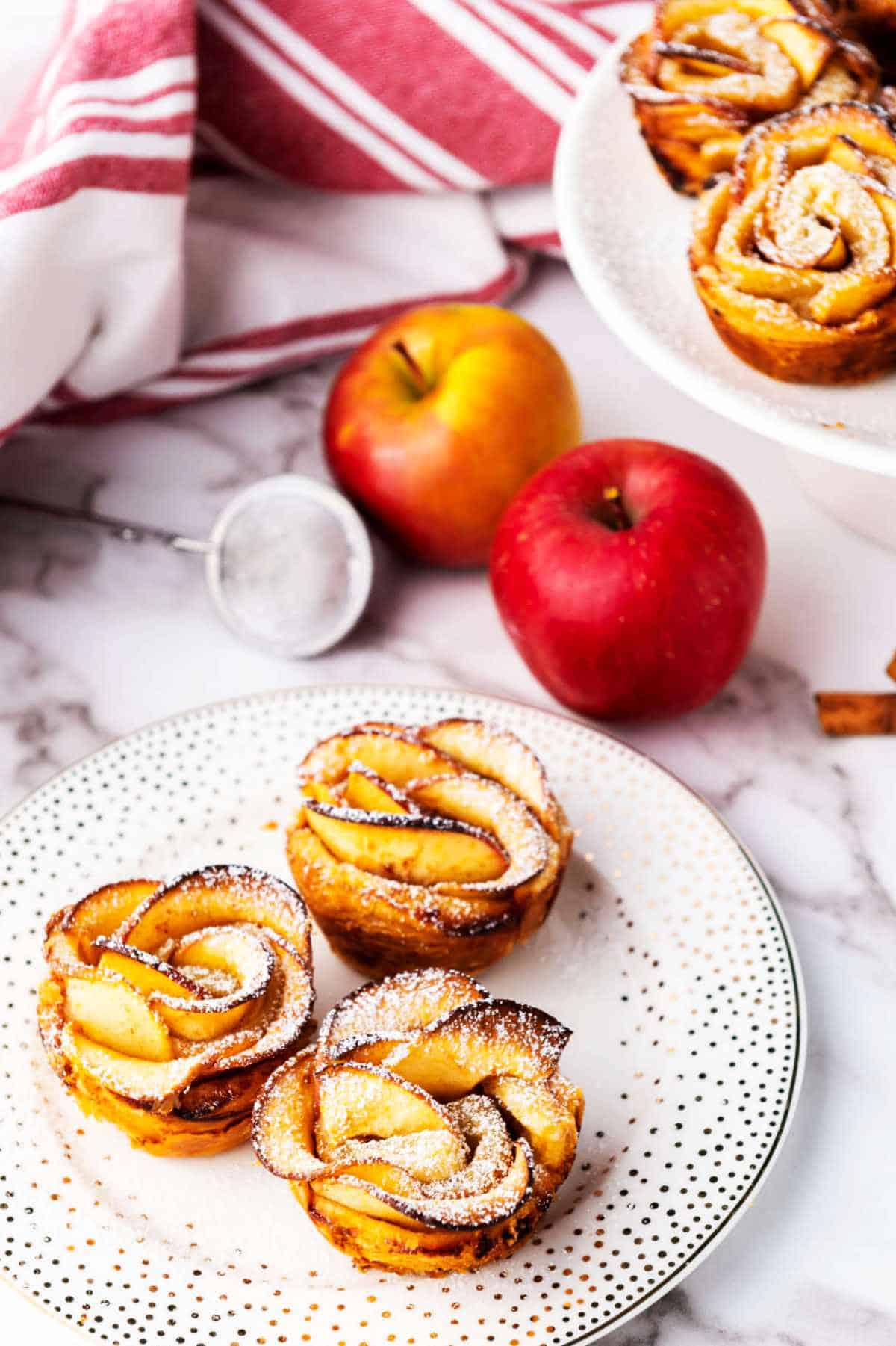 plate of apple pastries.