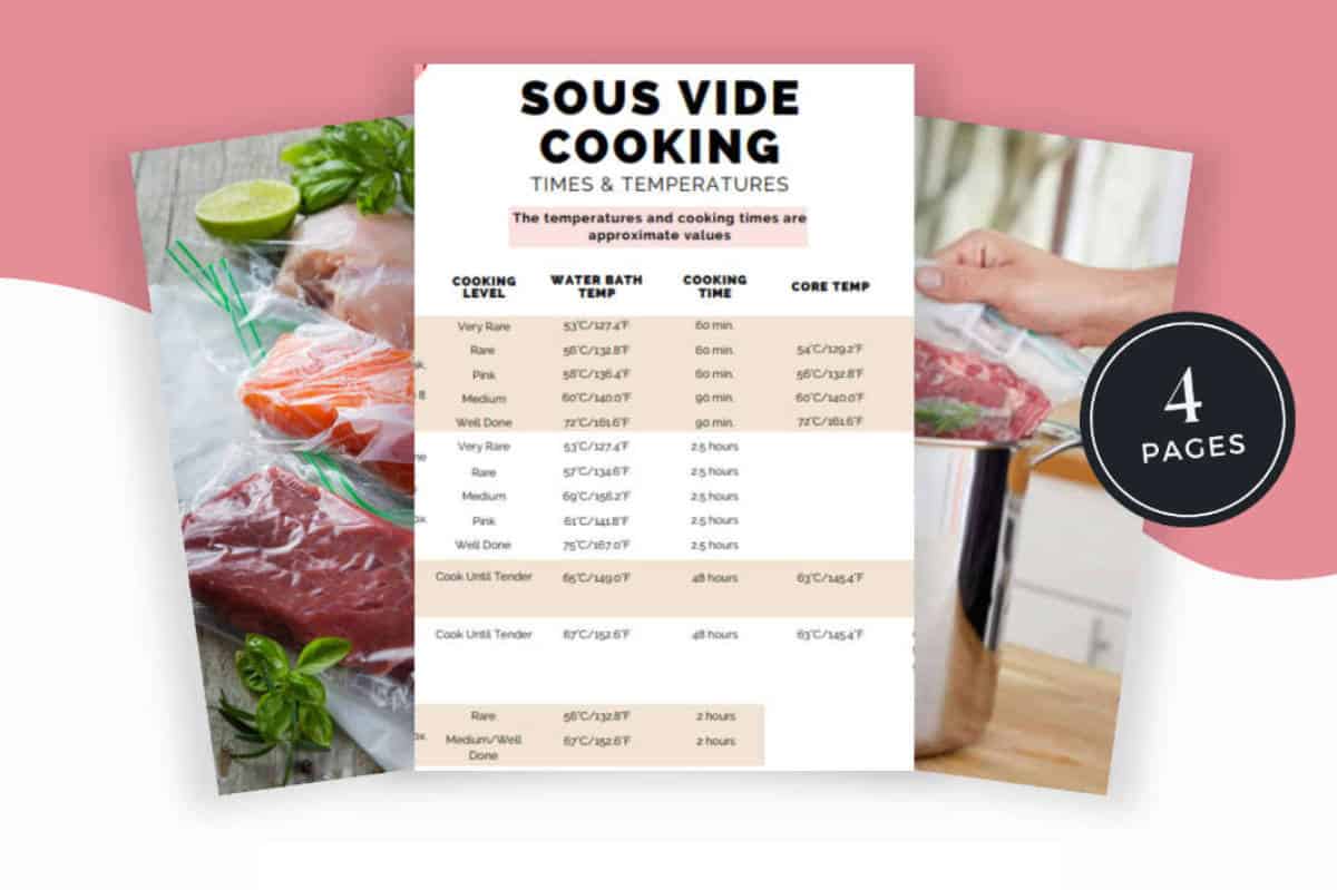 Sous vide cooking charts sales cover.