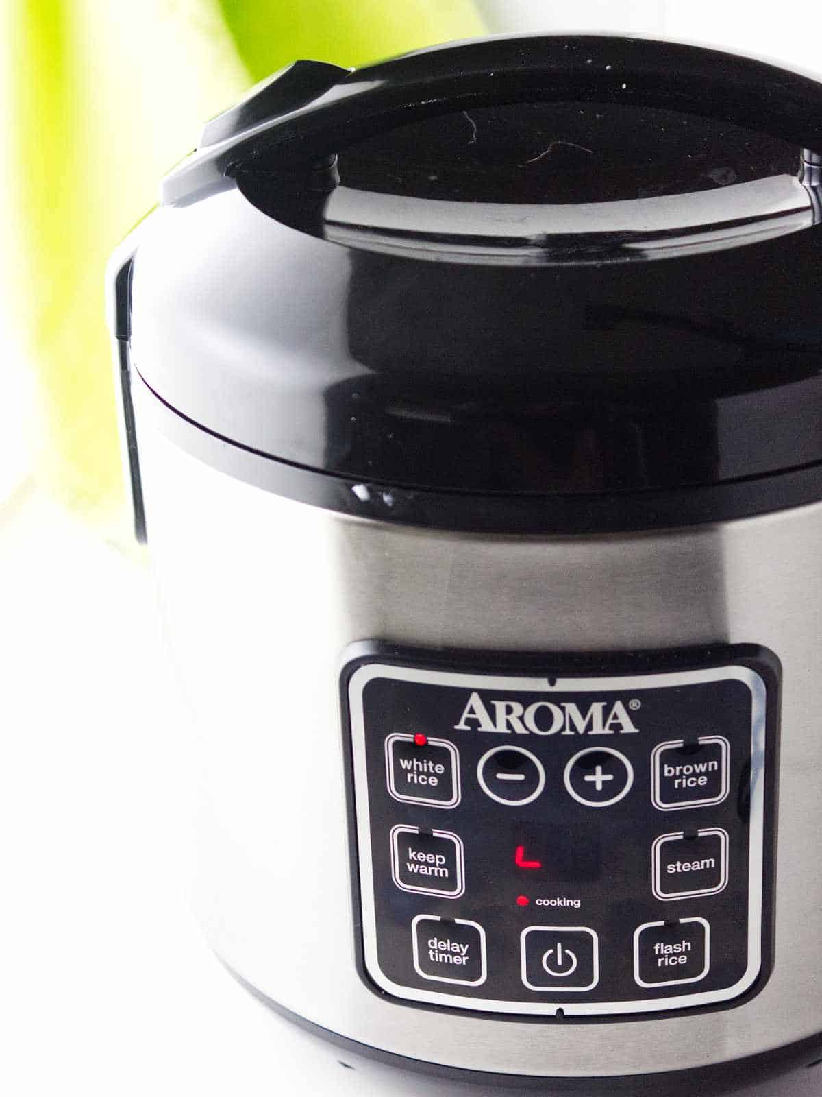 closed Aroma rice steamer.