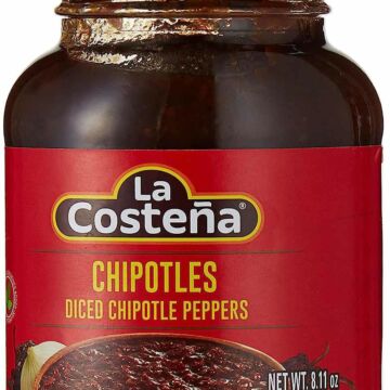 jar of diced chipotle peppers in a jar.