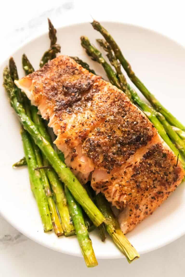 Air Fryer Salmon and Asparagus | Smells Like Delish