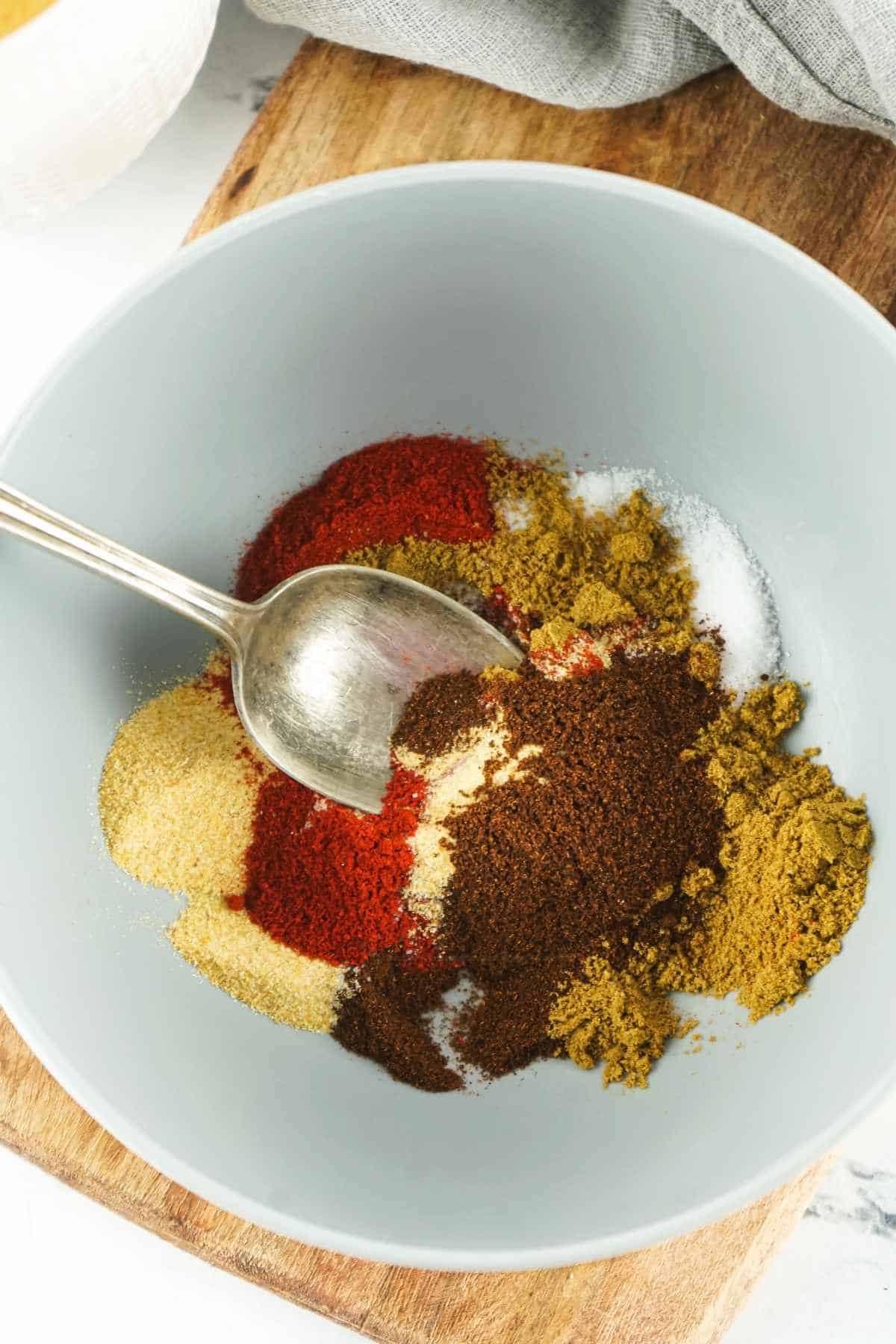 mixed spices in a bowl.
