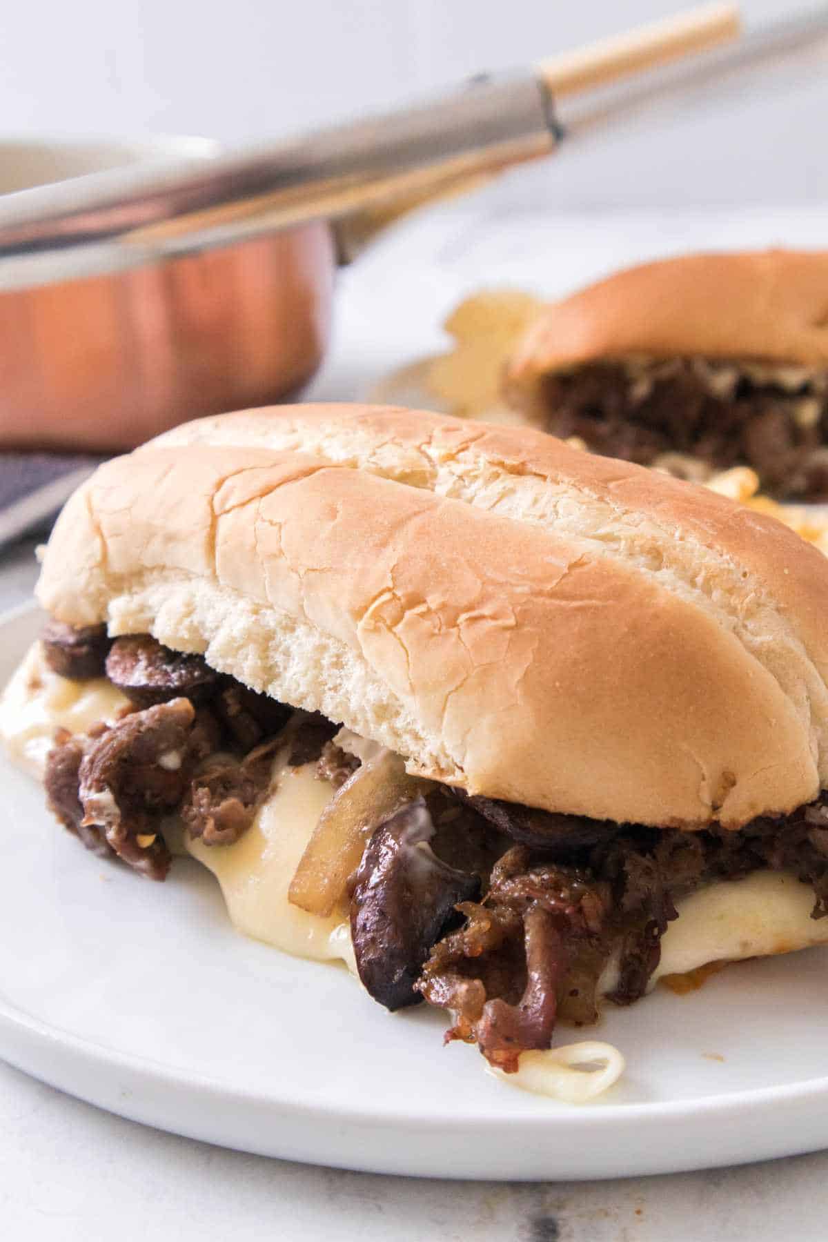 blackstone philly cheesesteak on a plate.