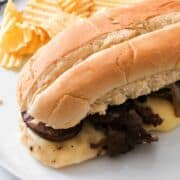 blackstone philly cheesesteak on a plate.