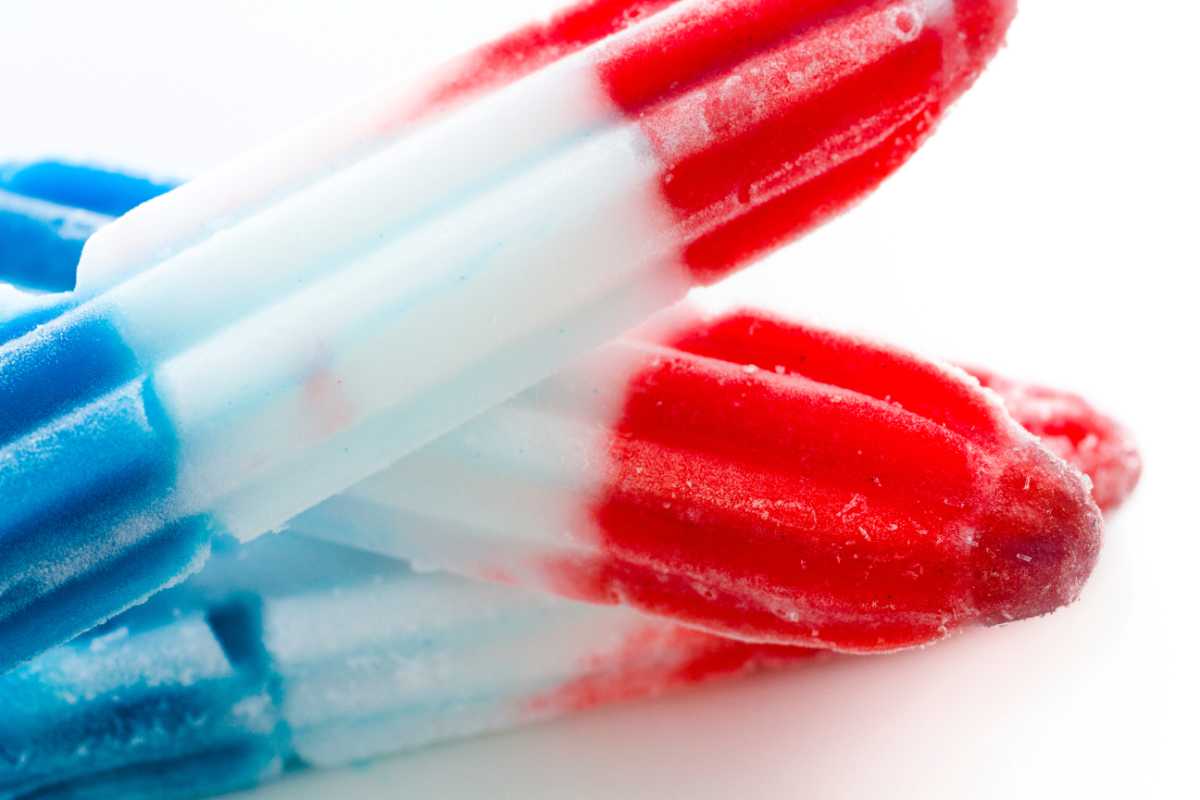 rocket popsicles in red, white, and blue.