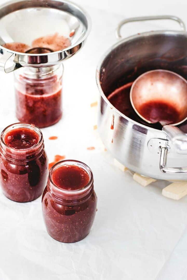 Strawberry Rhubarb Freezer Jam | Smells Like Delish