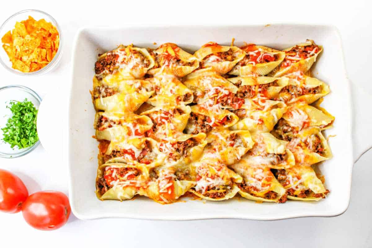 baked casserole of Mexican pasta.