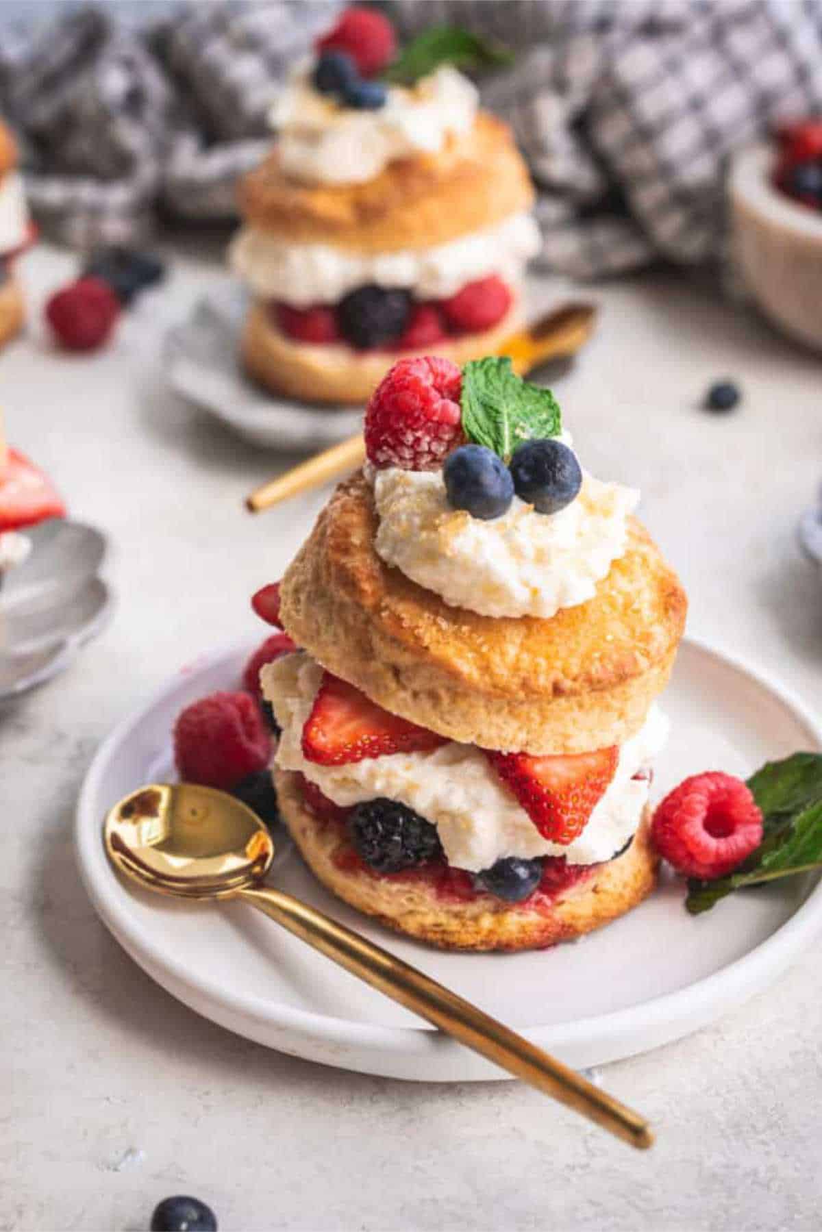 Strawberry Shortcakes with mascarpone cream.