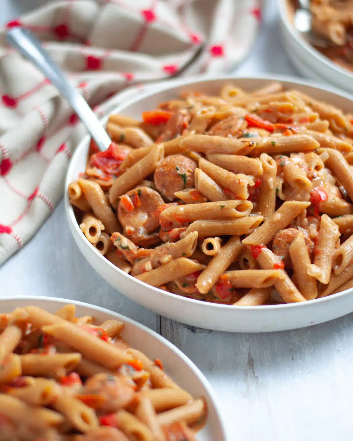 Cajun pasta with sausage for fathers day recipes.