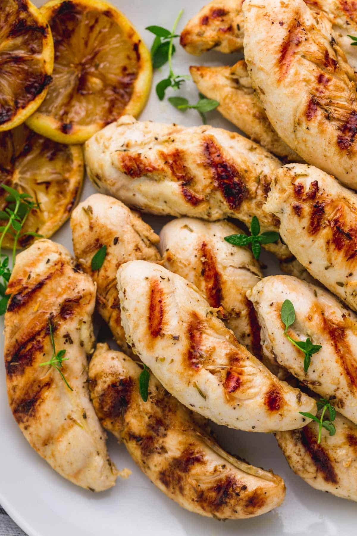 summer favorites: grilled chicken tenders.
