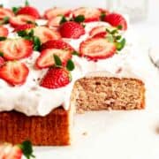 whipped cream and strawberries cake.