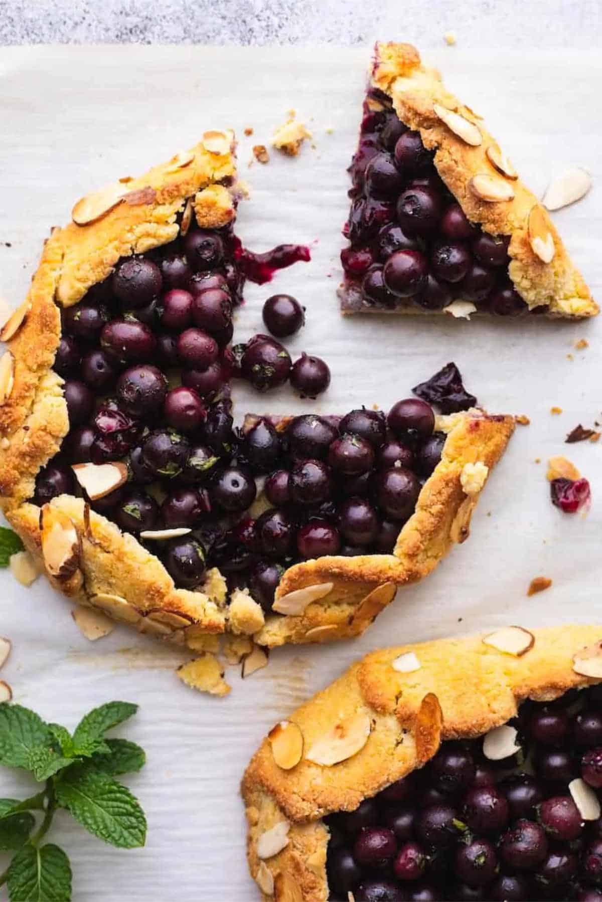 father's day dessert ideas blueberry mint galettes.