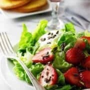 butter lettuce and strawberry salad.